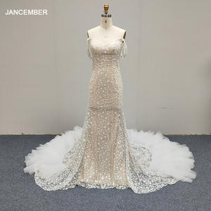 美人鱼Vestido Novia Mariage Sukienka Na Wesele穆斯林奢华Elbiseler紧身胸衣长漂亮婚纱Ajj45 - Product Image 1