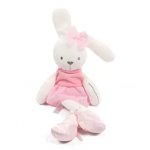 Fabrika satış 42cm güzel bale tavşan doldurulmuş hayvanlar uyku yastıklar Bunny peluş bebek tavşan peluş Peluche oyuncak