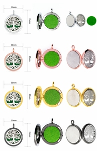 <span class=keywords><strong>Pendentif</strong></span> <span class=keywords><strong>diffuseur</strong></span> d'huiles essentielles et de parfum en gros, diamètre 30 mm, avec 5 tampons offerts - Product Image 2