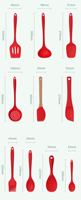 Ustensiles de cuisine professionnels en silicone, cuillères, accessoires de cuisine, ensemble d'ustensiles de cuisson pour la cuisine