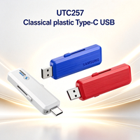 Clé USB OTG en métal de type C, design coulissant, USB-A Type-C, logo personnalisé, vente en gros, clé USB publicitaire, cadeau d'entreprise