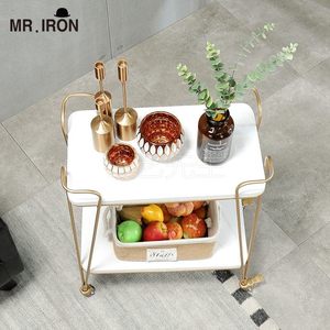 Nordic Metal Mobile Beverage Service Cart Cake <strong>Trolley</strong> Tea Cart <strong>Hand</strong>-Pulled Storage Rack Sideboard Home <strong>Small</strong> Dining Cart - Product Image 4