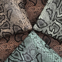 Cuir synthétique résistant à l'abrasion à motif python, grain floral, imprimé animal pour bagages J9127