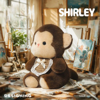 Peluche singe marron mignon personnalisée 20 cm, jouet en peluche doux, certifié EN71 CE, pour enfants