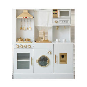 Juego de Cocina de Madera para Niños con Sistema de Almacenamiento, Campana Extractora, Máquina de Hielo y <span class=keywords><strong>Cafetera</strong></span>, Color Blanco, Edades 3+ - Product Image 3
