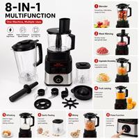 Multifunctionele 4L/1.5L/1L huishoudelijke milkshake- en ijsvergruizer met zuivere koperen motor, blender met drie bekers en grote capaciteit