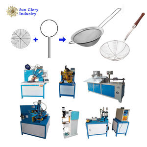 Yağ elek paslanmaz çelik Straine tel sarma makinesi el kevgir örgü örümcek süzgeç Skimmer yapma makinesi üretim hattı - Product Image 1