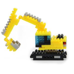 Ensemble de jouets éducatifs en micro-particules ABS, comprenant des blocs de construction, des véhicules de circulation transfrontalière, des excavatrices et des voitures de course, conditionnés en sachet - Product Image 5