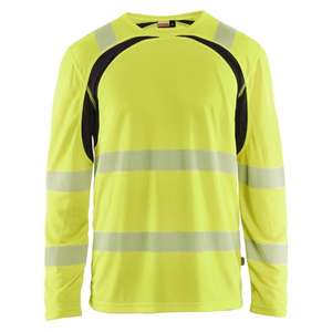 BLAKLADER - 359910133399XL Hi-Vis Camiseta de manga larga con protección UV Hi-vis Amarillo/Negro-EAN 7330509932582 ROPA DE TRABAJO DE LA HI-VIS - Product Image 1
