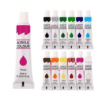Boîte de couleur personnalisée de haute qualité, tubes de 12 ml de pigments acryliques, 12 couleurs, peinture artistique sur toile, verre, papier