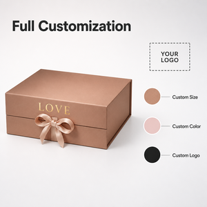 Boîte cadeau rigide de luxe pour la Saint-Valentin, dorure à chaud LOVE, laminage mat, couvercle rabattable, emballage personnalisé pour bijoux et cosmétiques - Product Image 3