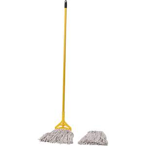 Kits de Mopa con Extremo Recortado Boardwalk 5324C # Cesta de Plástico Rectangular de 60 Pulgadas con Asa Amarilla y Esponja para Limpieza del Hogar, 24 Unidades Naturales - Product Image 1