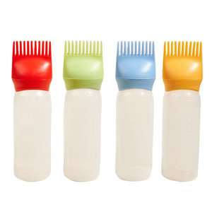 Hair Dye Comb <b>Bottle</b> With <b>Brush</b> Large Size Portable For Salon Use PP Material Red Green Blue Yellow Colors - Product Image 1