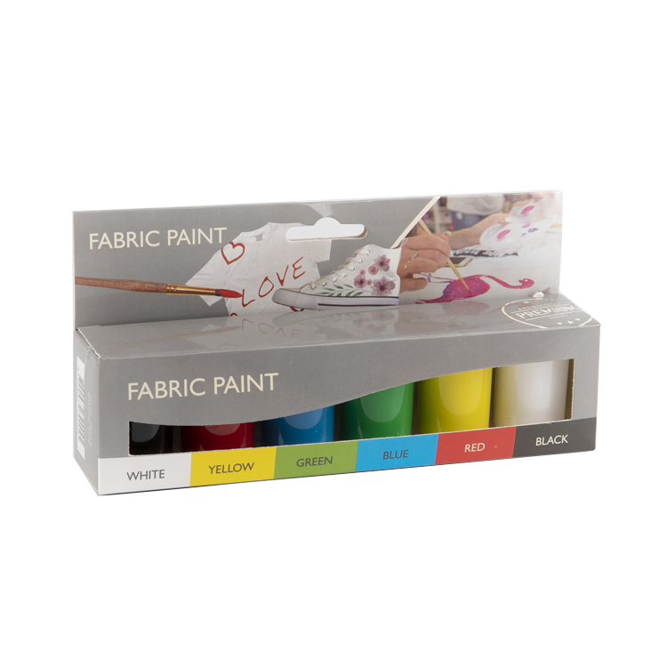 Лидер продаж, дешевые наборы тканевых красок 6x20 мл для постоянной покраски детской одежды