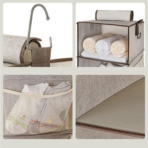 Organizadores Colgantes Separables de 3 Niveles, Bolsa de Almacenamiento Plegable de Tela para Colgar Sobre la Puerta para Ropa - Product Image 3