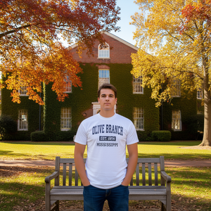 T-shirt de sport vintage premium Desi, motif Olive Branch Mississippi MS, pour usage promotionnel - Product Image 2