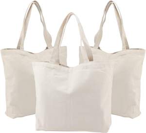 Reciclar bolso de mano de lona de algodón para mujer hign GSM algodón lienzo vintage bolsa de compras de comestibles bolsos de lona para mujer - Product Image 1