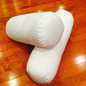 长圆形枕垫羽毛填充聚酯超细纤维填充圆筒枕垫