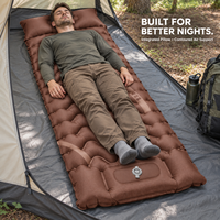 Matelas de couchage gonflable avec chambres à air ondulées, tissu laminé TPU, pompe à pied intégrée et oreiller intégré pour marque privée