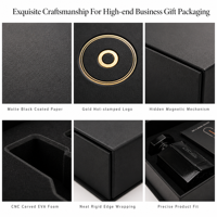 Coffret cadeau pour homme en boîte rigide magnétique noire mate personnalisée de luxe pour la cologne, marché américain, nouveau design
