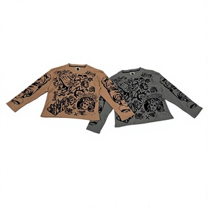 Maglia da Uomo Grigia a Maniche Lunghe con Grafica, Girocollo, Stile Streetwear, in Maglia Pesante 2026 - Product Image 5