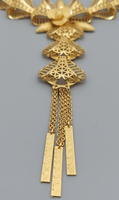 Ensemble de colliers en laiton plaqué or 24 carats Z H Jewelry Wholesale, bijoux élégants et imposants pour femmes, accessoires de mode vintage.