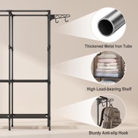 Porte-manteau multi-niveaux de luxe pour la maison, support de rangement pour vêtements en métal thermolaqué pour chambre à coucher