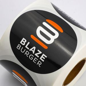 Etiquetas Adhesivas Redondas de Vinilo Laminado Brillante con Impresión FX, para Logotipos de Restaurantes, Hamburguesas y Comida Rápida - Product Image 2