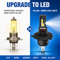 Ampoule de phare LED Kaidengzhe blanc froid 6000K H4 12V 60W, étanche IP67, Plug-and-Play, faisceau haut/bas, homologuée DOT E-mark