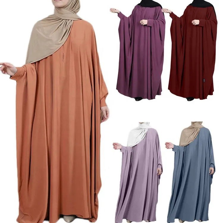 Abaya เสื้อผ้ามุสลิมไซส์ใหญ่พิเศษสำหรับผู้หญิง,เสื้อคลุมรอมฎอนแขนผีเสื้อสไตล์มุสลิมแบบยาวอบายะห์