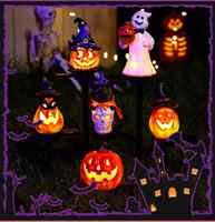 Lampes solaires de jardin pour Halloween, lampes LED en forme de citrouille et de fantôme, décorations extérieures imperméables pour cour, patio, pelouse, allée