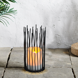 2024 Hot Sale <strong>Black</strong> Medium Size Outdoor Garden Decorative Special Shape Iron LED Solar Candle <strong>Lantern</strong> - Product Image 6