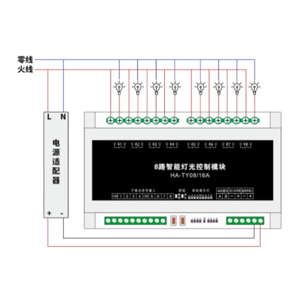 Tuya Zigbee 8 Fold Relay Module RS-485 Interface