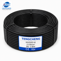 Câble solaire industriel basse tension TengCheng H1Z2Z2-K-4mm 1,5KV DC EN 50618 isolé XLPO, cuivre étamé photovoltaïque, indice de protection IP67