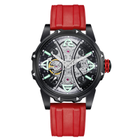 Montre mécanique automatique pour homme HANBORO 46 mm Cadran irrégulier Fenêtre Design trèfle à quatre feuilles tendance Pointeur en verre
