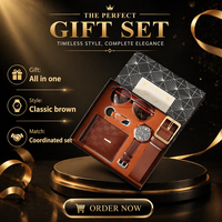 Set Kotak Hadiah 5-in-1 Jam Tangan Kulit Pria, Dompet & Kacamata Hitam - Hadiah Pribadi, Bisnis, Perusahaan, Liburan, Mewah & Kustom