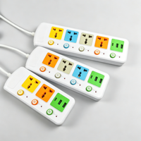Regleta de Protección Contra Sobretensiones con Interruptores Independientes, Enchufe Universal y Puertos USB Opcionales, Cable de Extensión para Hogar/Oficina