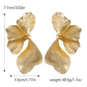ZA Raised Textured Petals Metal Dangle Earrings for Women Vintage Multi Layer Alloy Flower <strong>Leaf</strong> Earring Festival <strong>Jewelry</strong> - Product Image 6