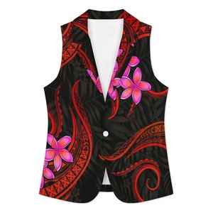 Chaleco de traje personalizado para <span class=keywords><strong>mujer</strong></span>, chaleco con estampado Tribal polinesio, chaleco sin mangas con cuello vuelto a la moda para <span class=keywords><strong>mujer</strong></span> - Product Image 2