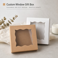 Boîte cadeau en papier personnalisée avec impression pour bijoux, cosmétiques, bougies – Boîte à rabat en kraft blanc avec fenêtre découpée, pliable – Vente en gros fabricant