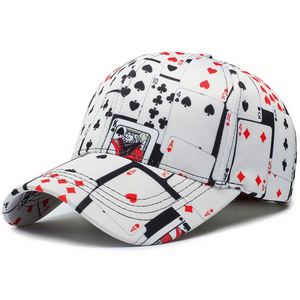 Casquette de baseball unisexe amusante style Hip Hop, motif sportif, 6 panneaux, sergé 100% polyester, réglable, pour le poker et les jeux de cartes, vente en gros - Product Image 1