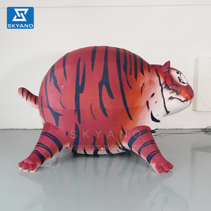 Material de felpa de personaje de dibujos animados de animales obesos de tigre gordo inflable - Product Image 4