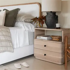 北欧现代酒店客房卧室家具床头柜木制床头柜带2个抽屉