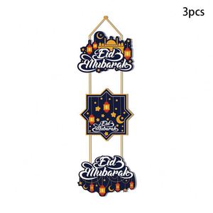 Drapeau suspendu Ramadan Kareem Eid Mubarak, bannière de porte Eid pour chambre à coucher, décoration de maison Ramadan Eid - Product Image 5
