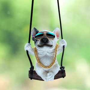 New Cartoon Resin French Bulldog Puppy Car Pendant Rearview Mirror Hanging Ornament - Product Image 1