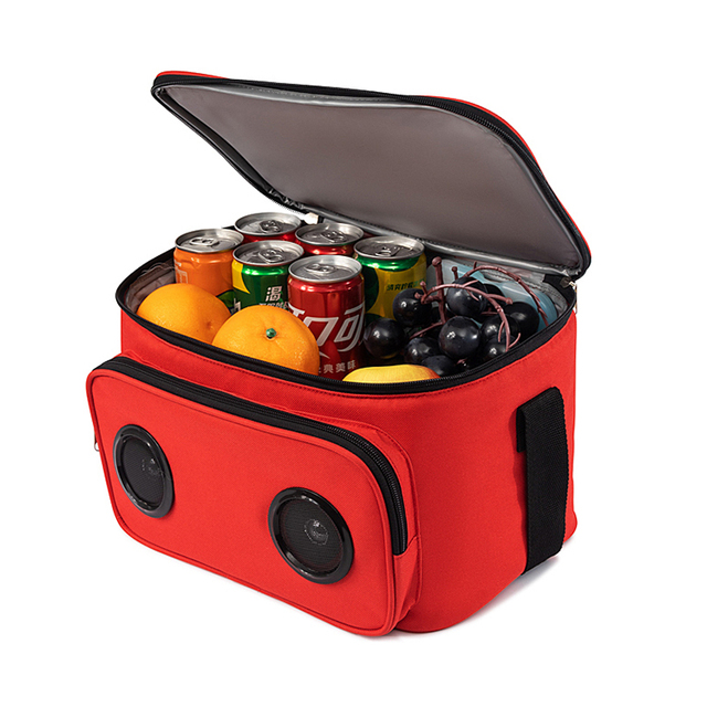 Custom Insulated Cooler Bag with Speaker Portable and Foldable Soft Speaker Cooler Bag for Picnic Beach