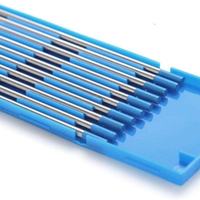 Varillas de soldadura TIG de tungsteno de grano fino con punta azul WL20 AWS EWL-A-2 2.4mm 3/32" 10 piezas/caja Venta al por mayor de fábrica China