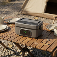 Boîte à lunch électrique portable rechargeable automatique, chauffe-plat sans fil avec chargement USB, réservoir en acier inoxydable 304 de 1,2 L, pour la maison et la voiture