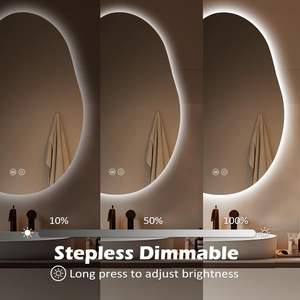 Espejo antivaho moderno con iluminación LED de bajo consumo, proporciona una iluminación uniforme para el aseo personal - Product Image 5