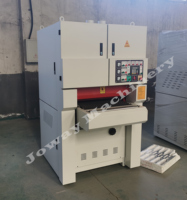 Machine de menuiserie à alimentation automatique pour portes d'armoires, raboteuse à tambour à bois, ponceuse à bande large, meulage de bûches, machine à bois à double tête